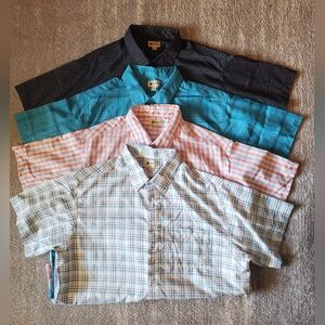 Haggar Men's Casual Button Down Shirts - Black, Blue, Pink